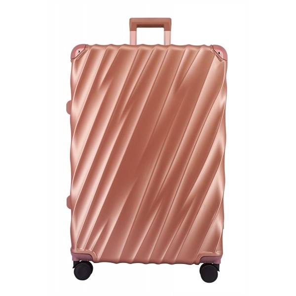 pink and gold suitcase